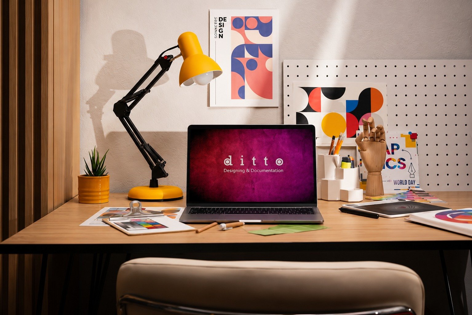 Digital social media poster design displayed on a laptop screen and printed flyer