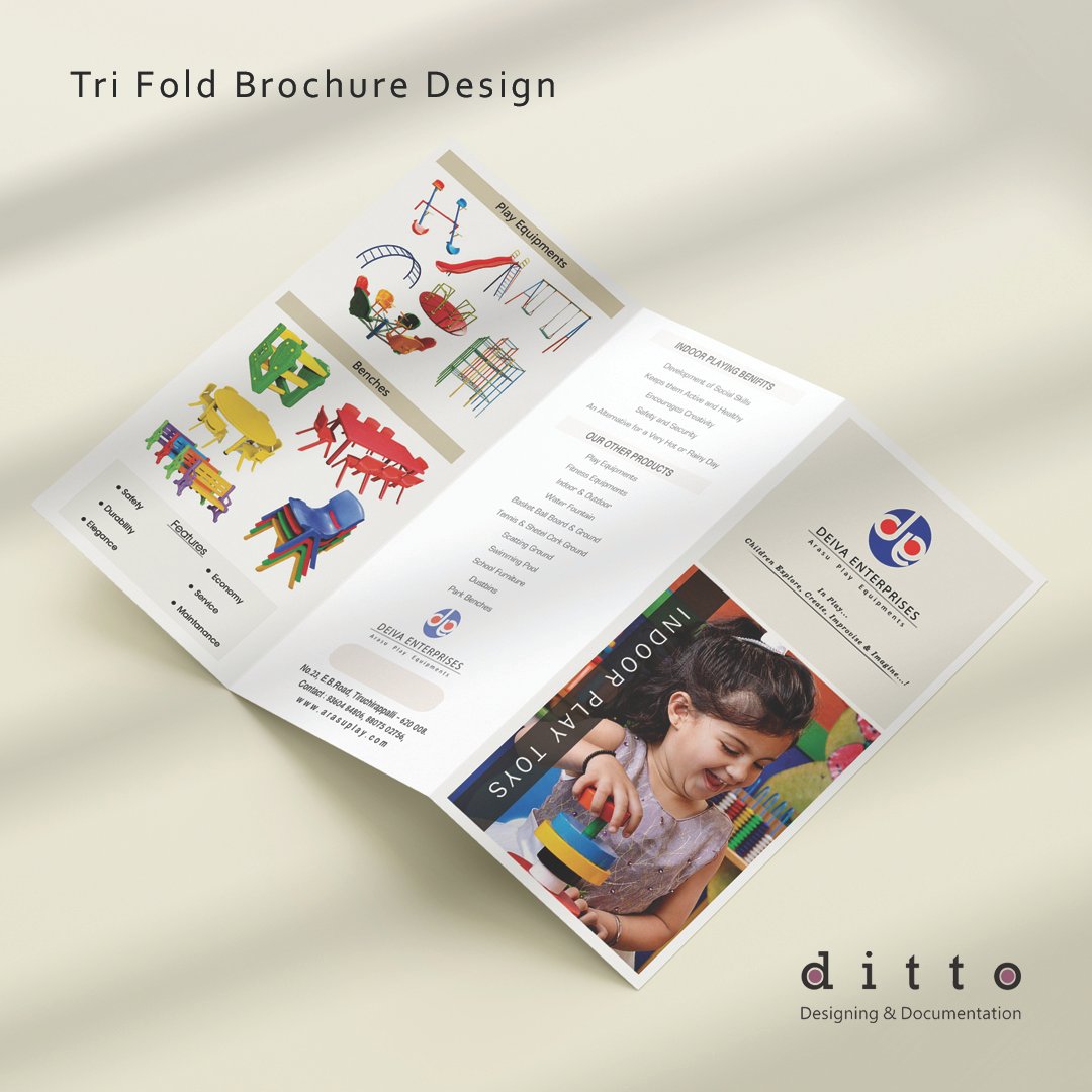 Red trifold brochure design